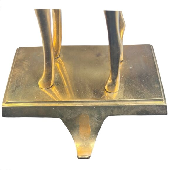 Pottery Barn Solid Brass Reindeer Stocking Holder Hook Christmas Hanger Mantle - Picture 7 of 11